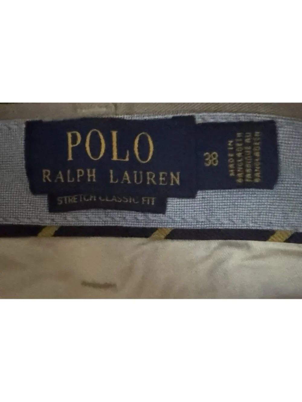 Polo Ralph Lauren Men Chino Shorts Stretch Classic Fit Khaki Size 38